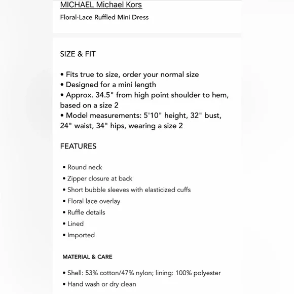 Michael Kors Blue Lace Dress - Picture 2 of 9